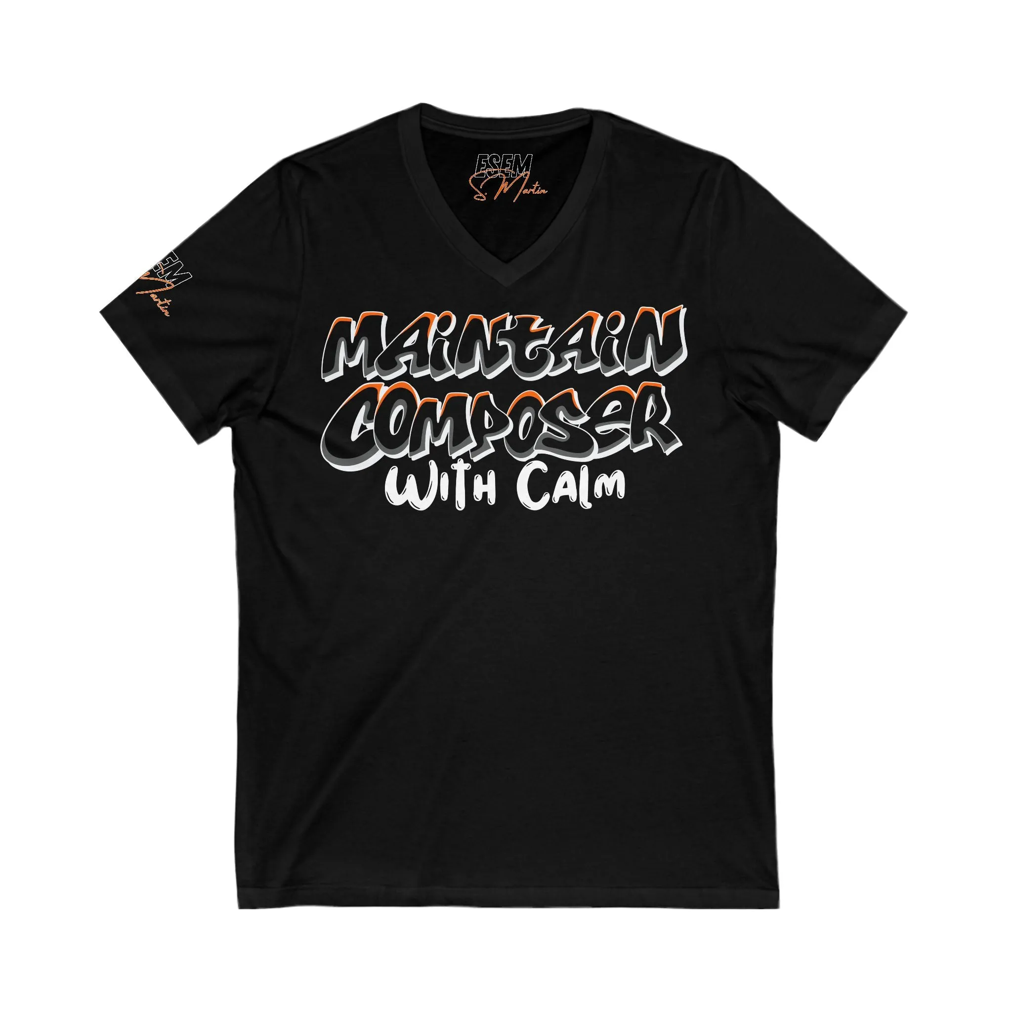 Maintain Composer With Calm - Unisex Jersey Short Sleeve V-Neck Tee