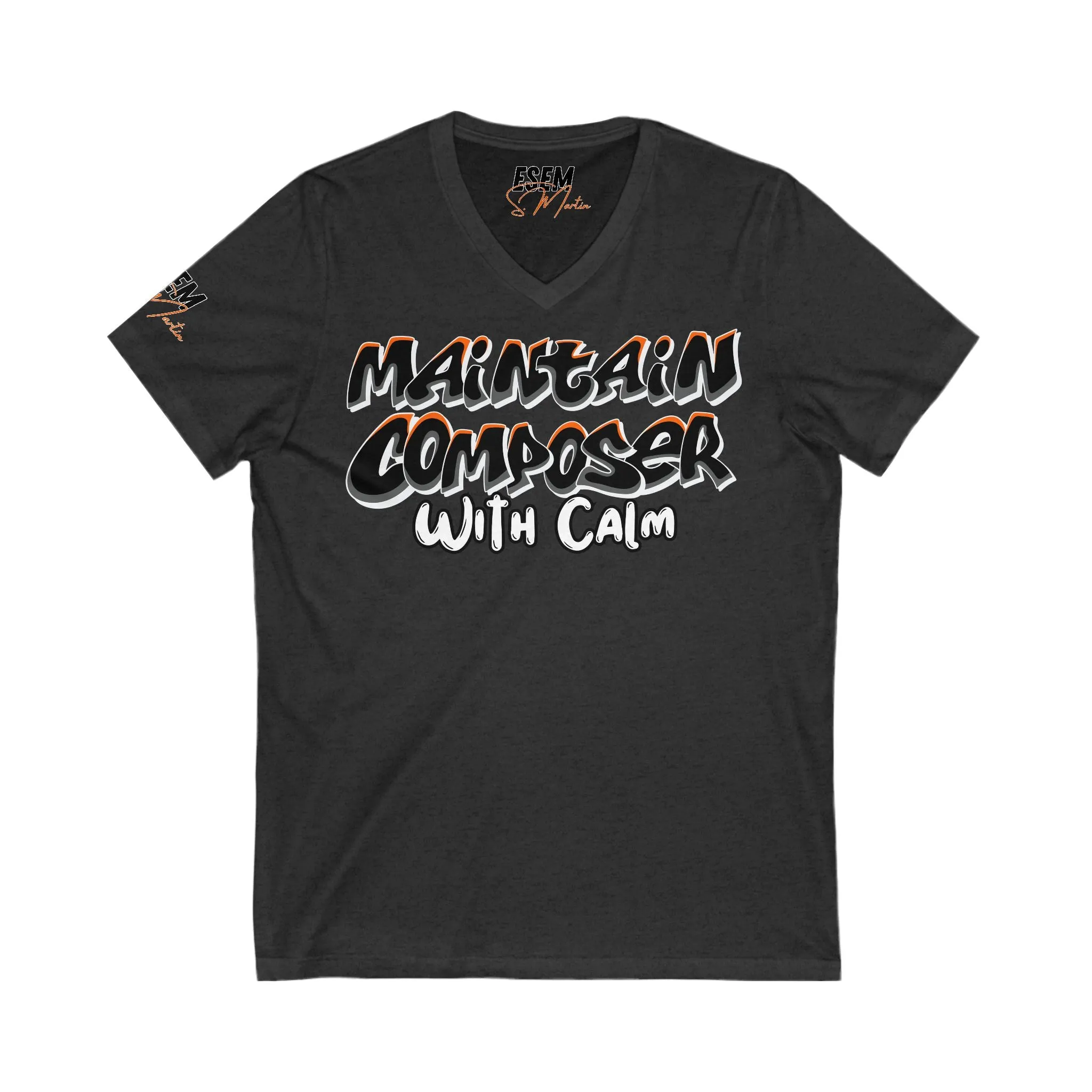 Maintain Composer With Calm - Unisex Jersey Short Sleeve V-Neck Tee