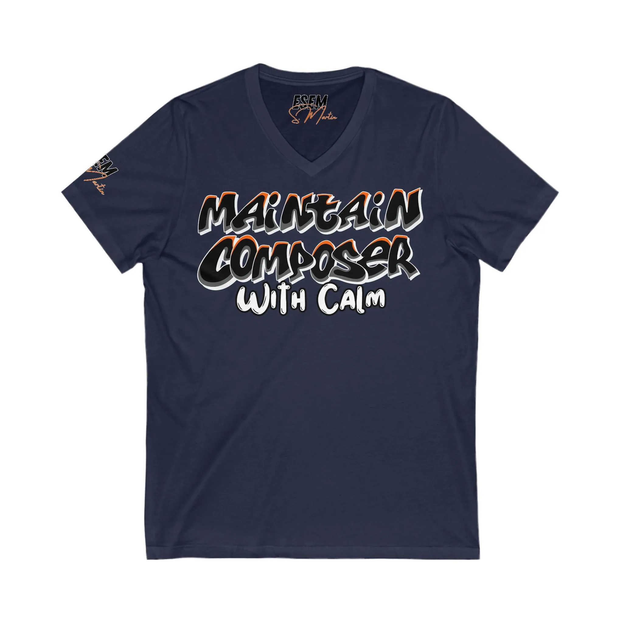 Maintain Composer With Calm - Unisex Jersey Short Sleeve V-Neck Tee