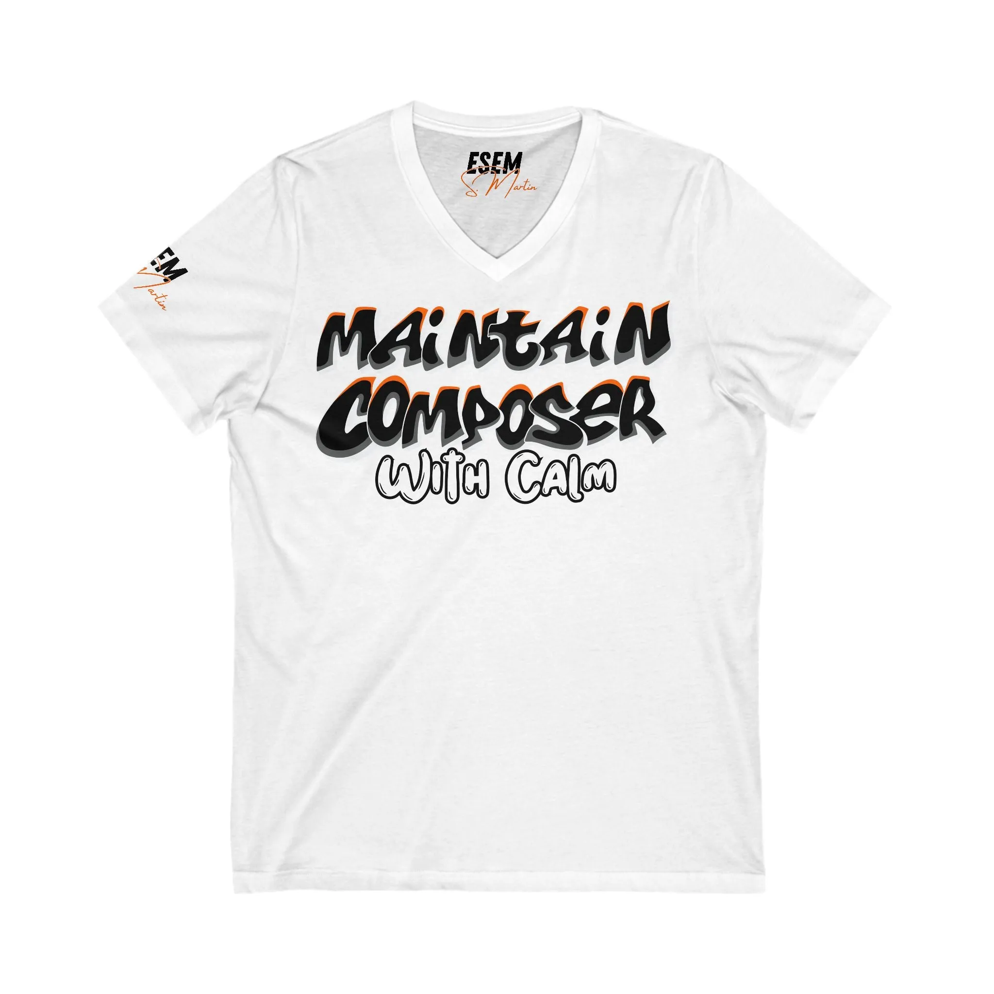 Maintain Composer With Calm - Unisex Jersey Short Sleeve V-Neck Tee