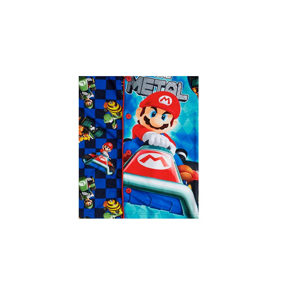 Mario Boys Pajama Coat Set, Long Sleeve Kids PJs, 2pc Sleep Set, 4-12