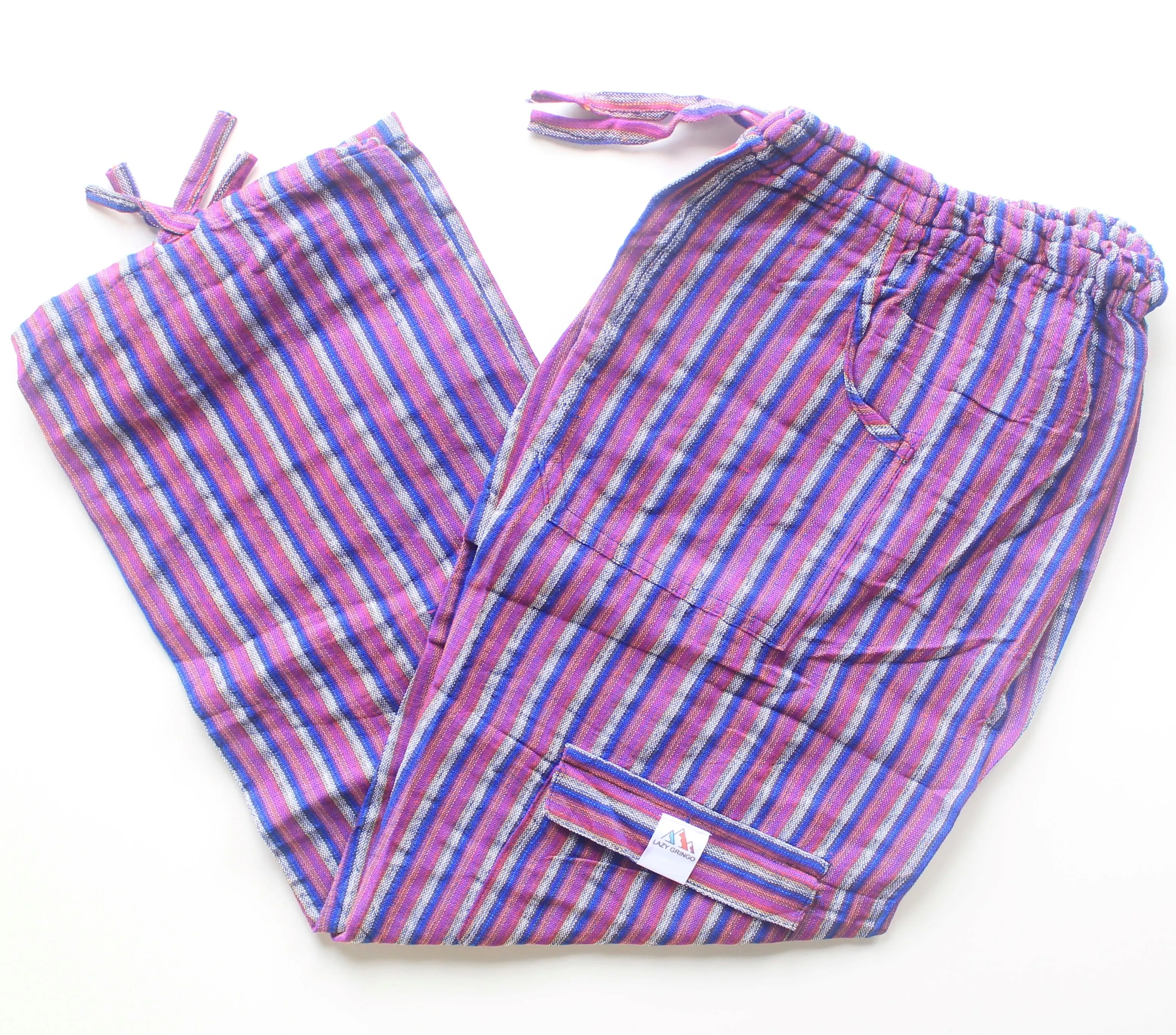(Medium) Purple with White and Blue Stripes 0192
