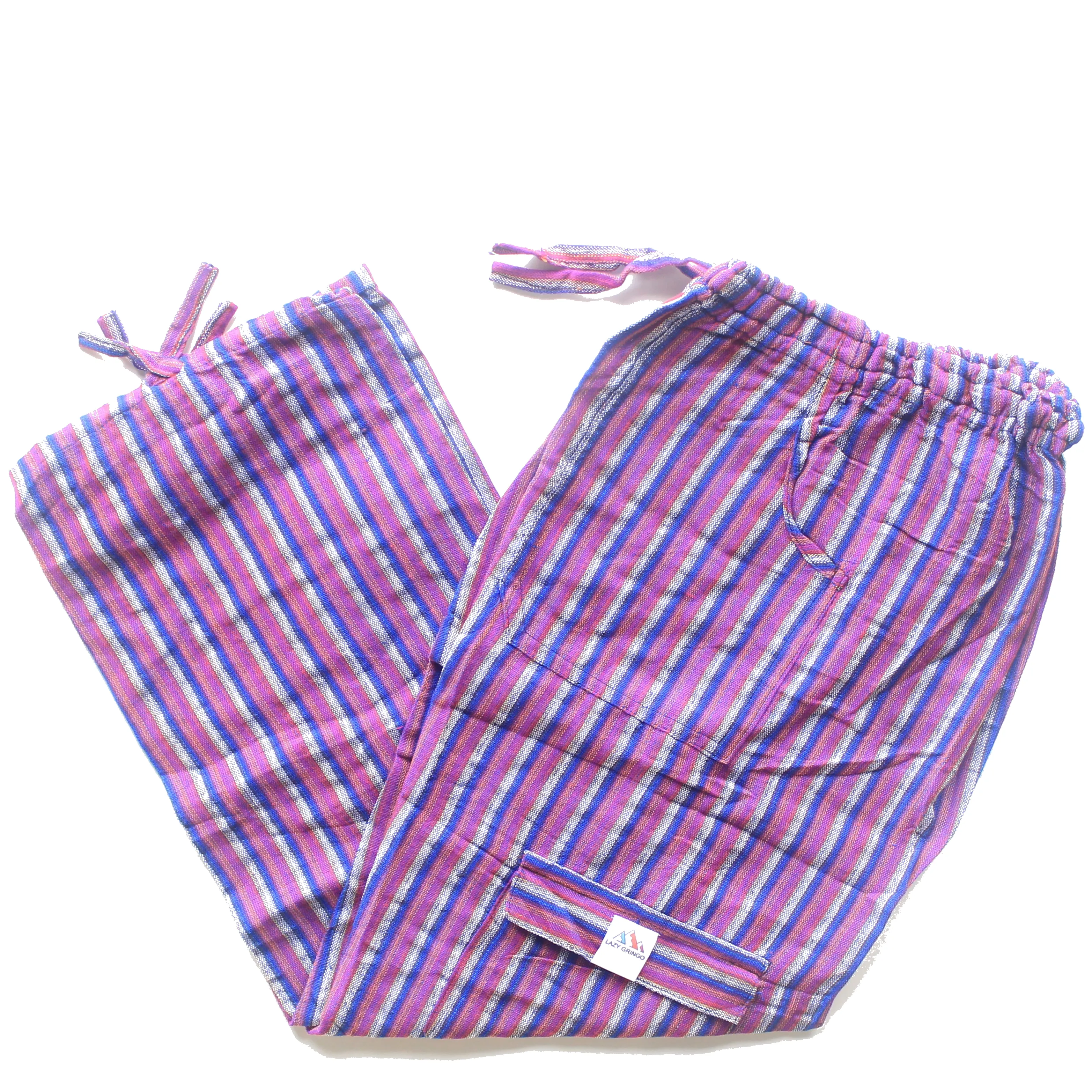 (Medium) Purple with White and Blue Stripes 0192