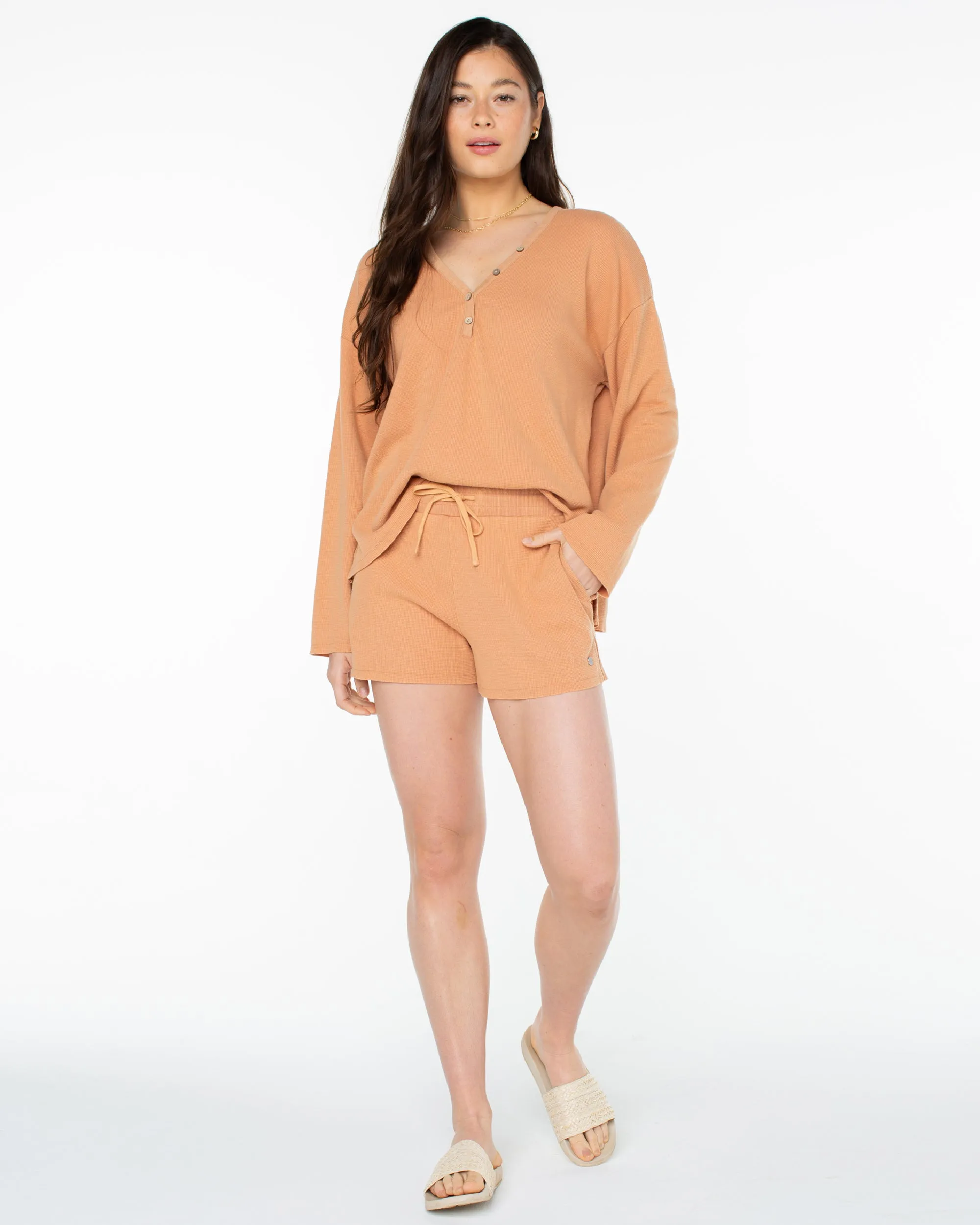 Midnight Moon Fleece Shorts - Camel