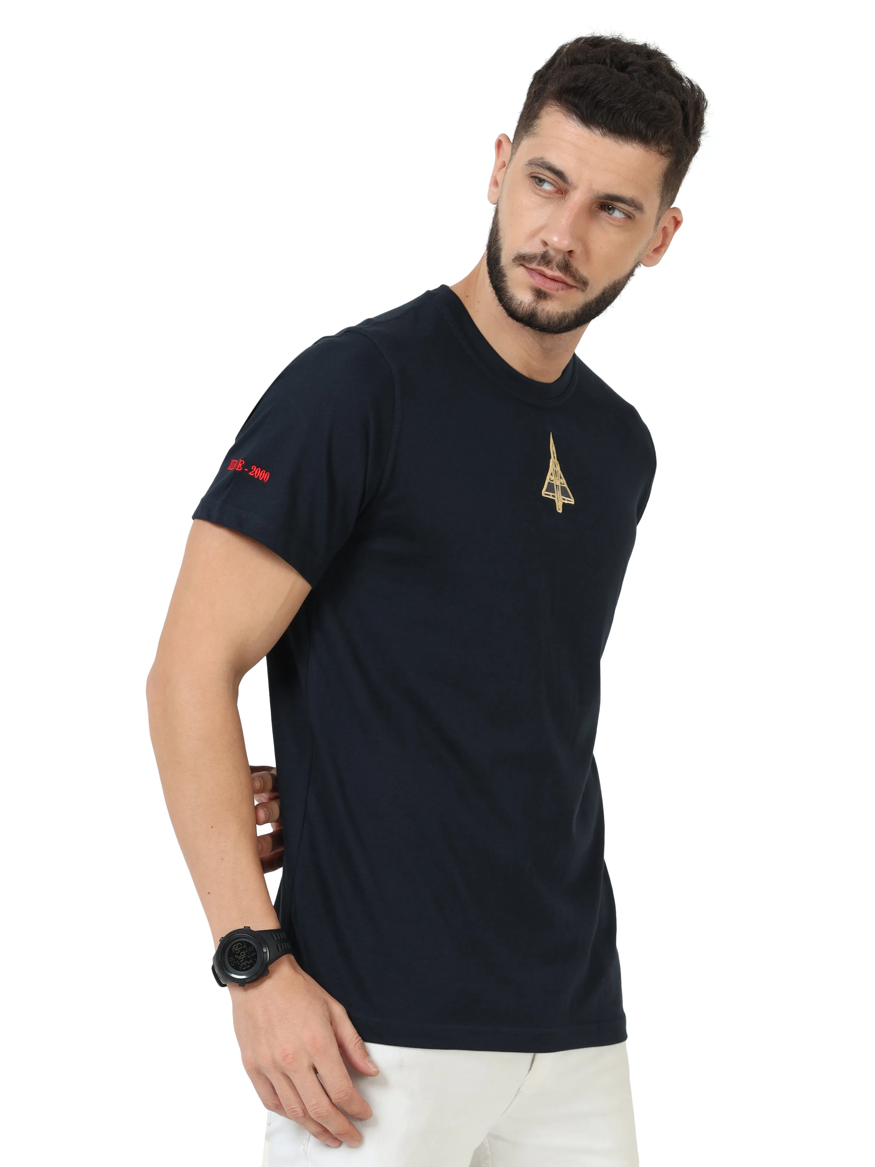 Mirage - 2000 | Navy Blue Round Neck T-shirt