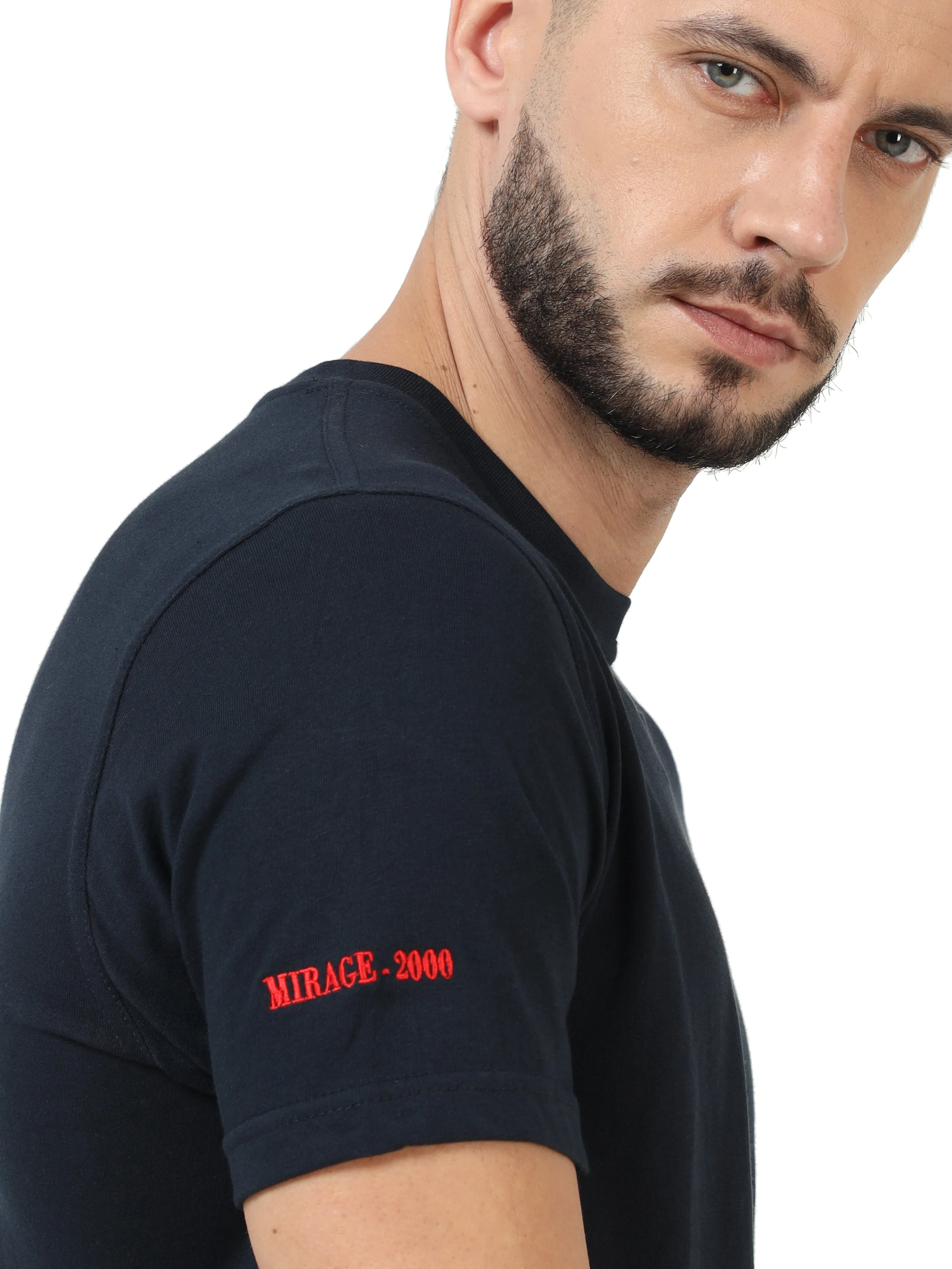 Mirage - 2000 | Navy Blue Round Neck T-shirt