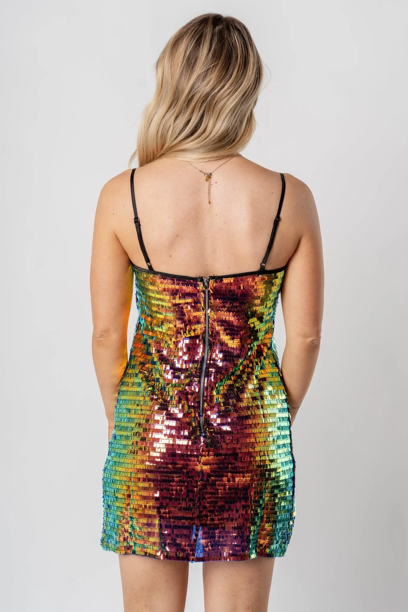 Multi sequin mini dress multi