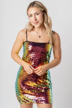 Multi sequin mini dress multi