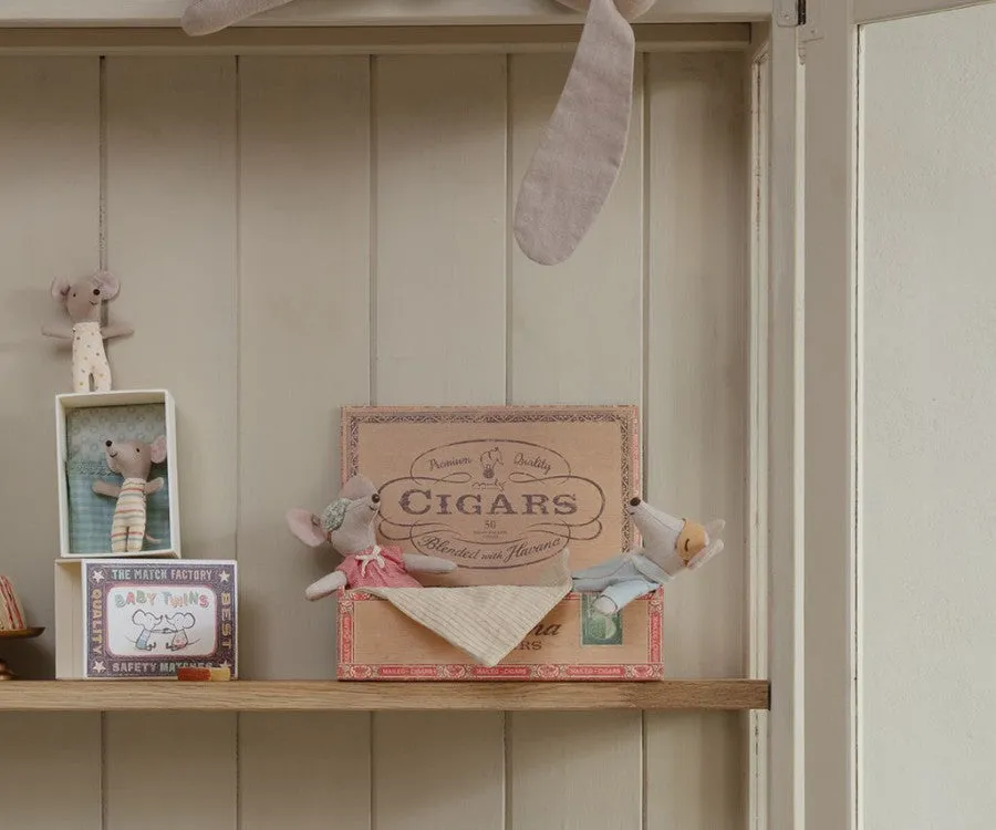 Mum & Dad Mice In Cigarbox
