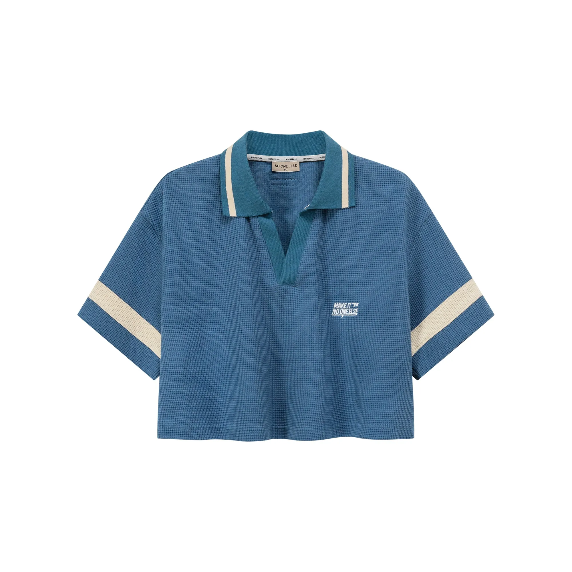 Open Collar Vintage Loose Fit T-Shirt
