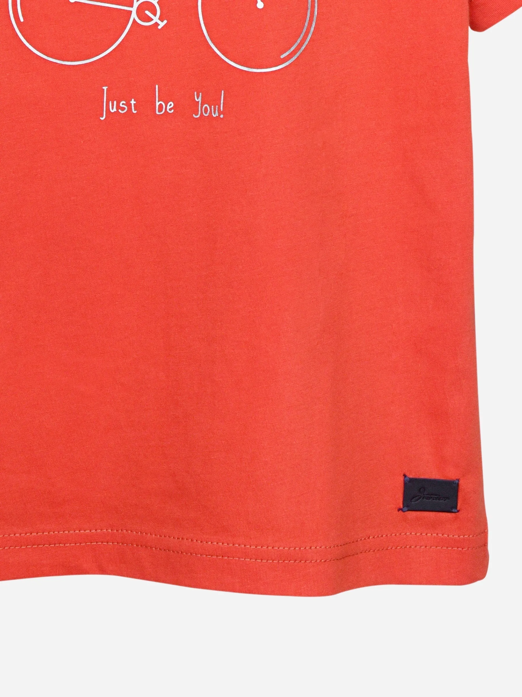 Orange Bicycle Printed Casual T-Shirt