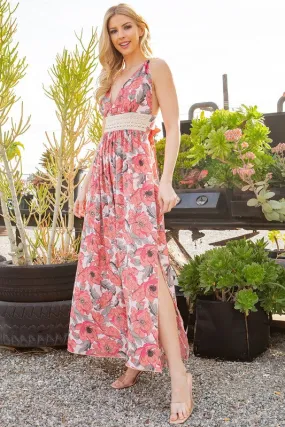 Orange Farm Tie Back Floral Dress