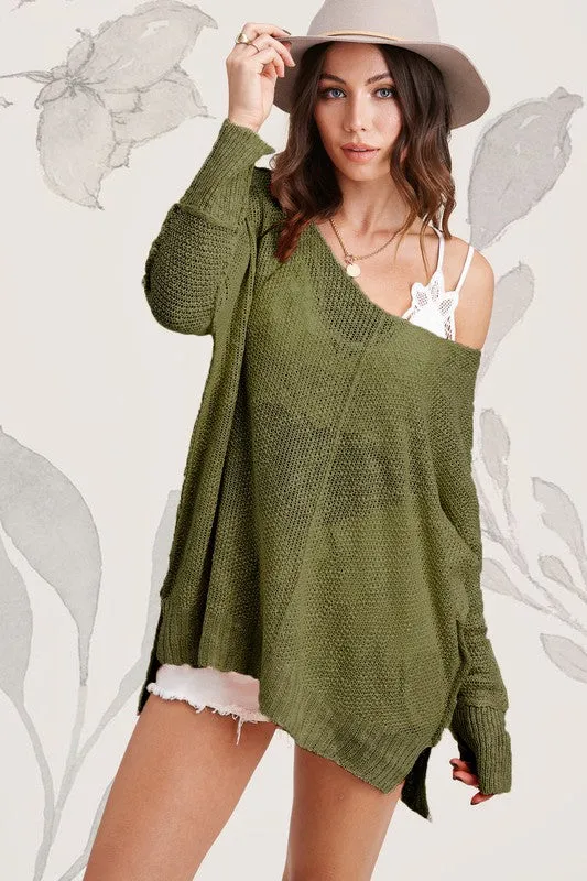 Oversized Sheer Sweater