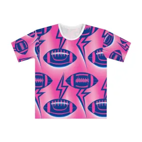 Pink Football Lightning Men's Loose T-shirt