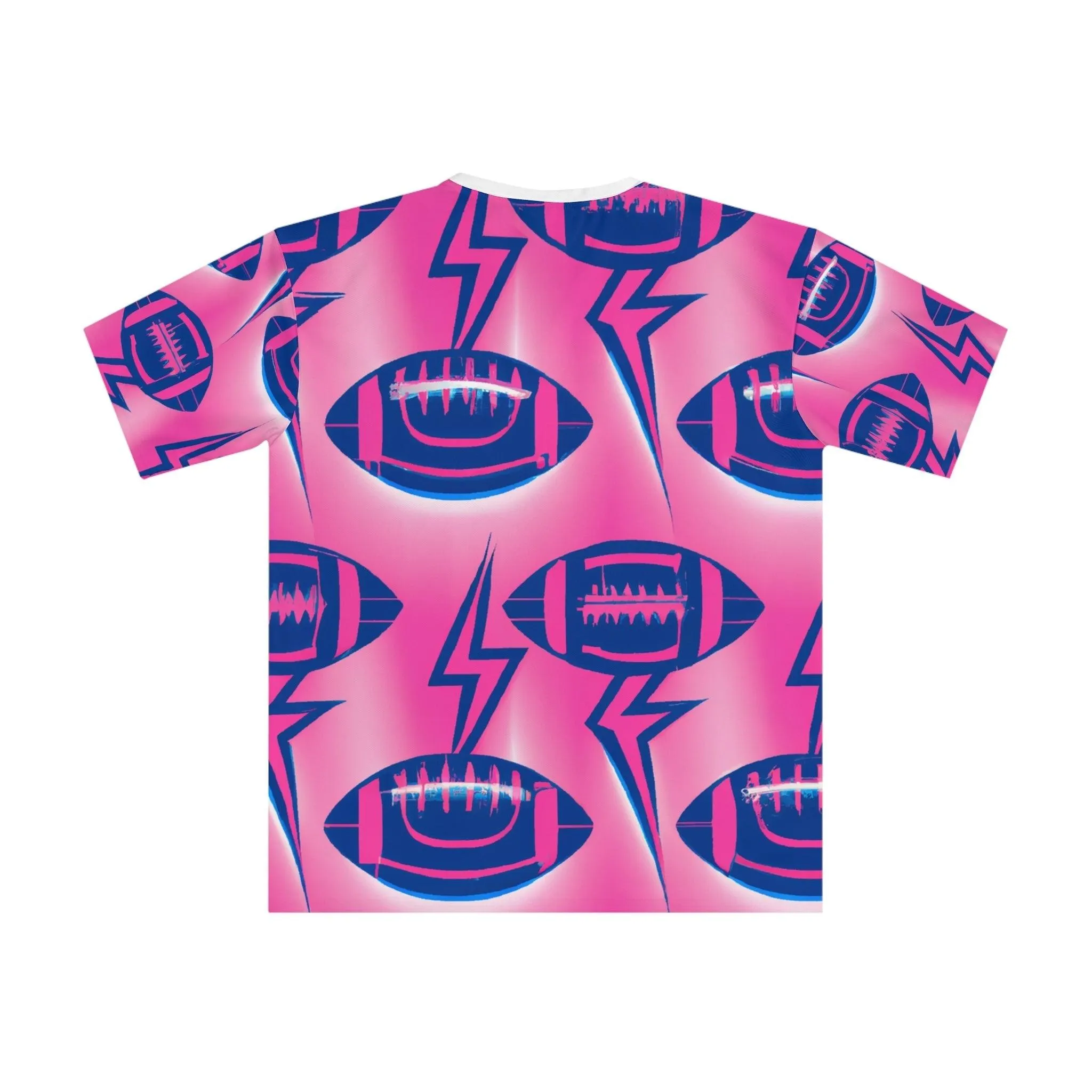 Pink Football Lightning Men's Loose T-shirt