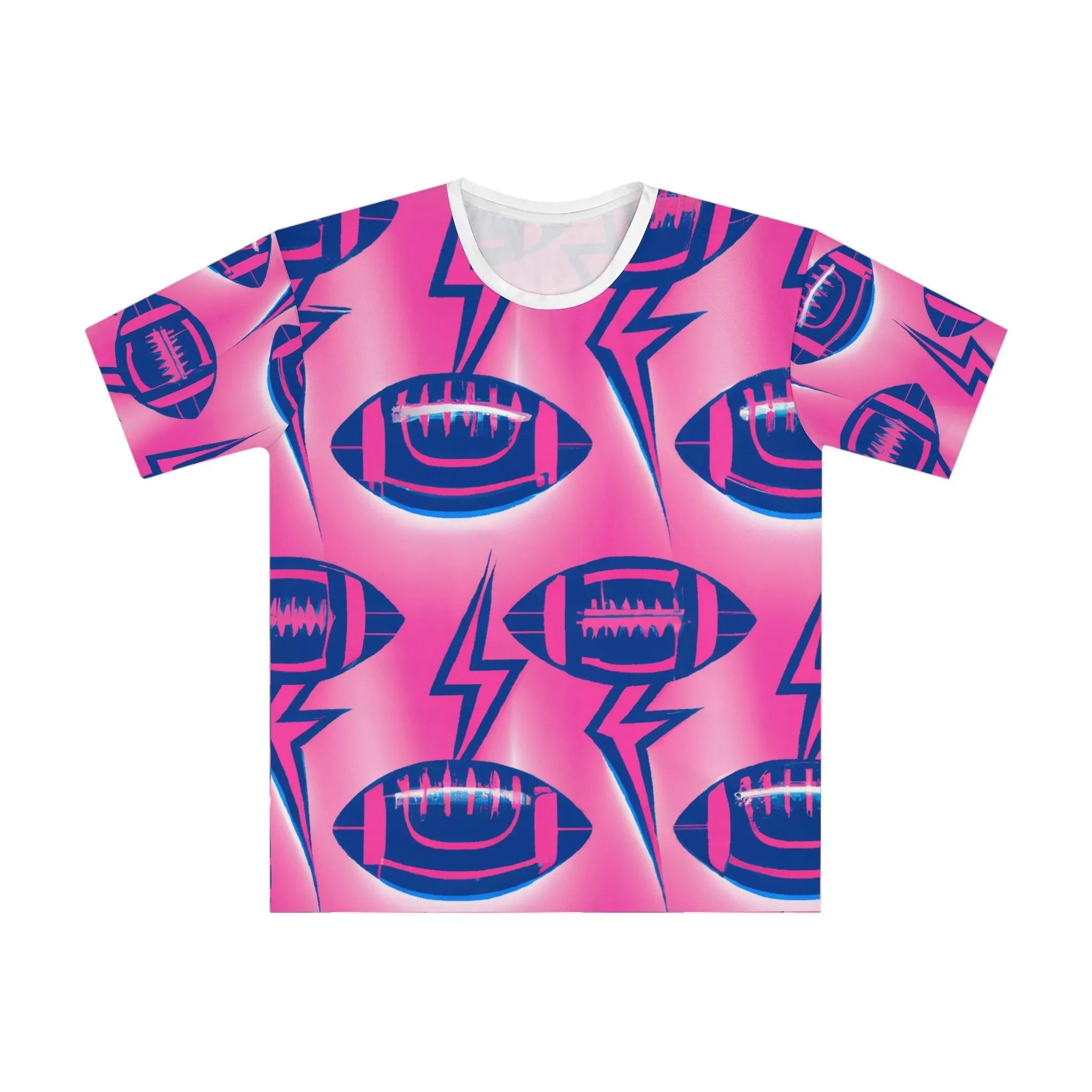 Pink Football Lightning Men's Loose T-shirt