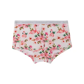 Printed Boyshort Pantie Beige Flamingos