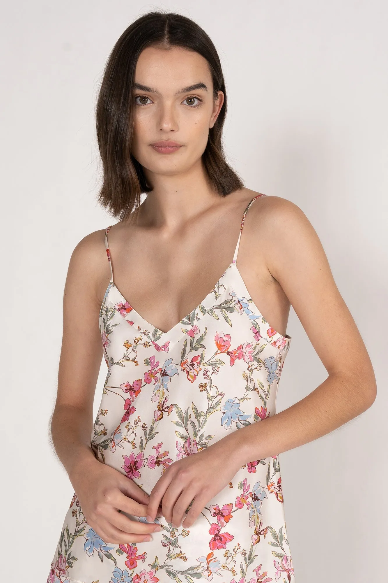 Printed Silk Cami And Shorts Set