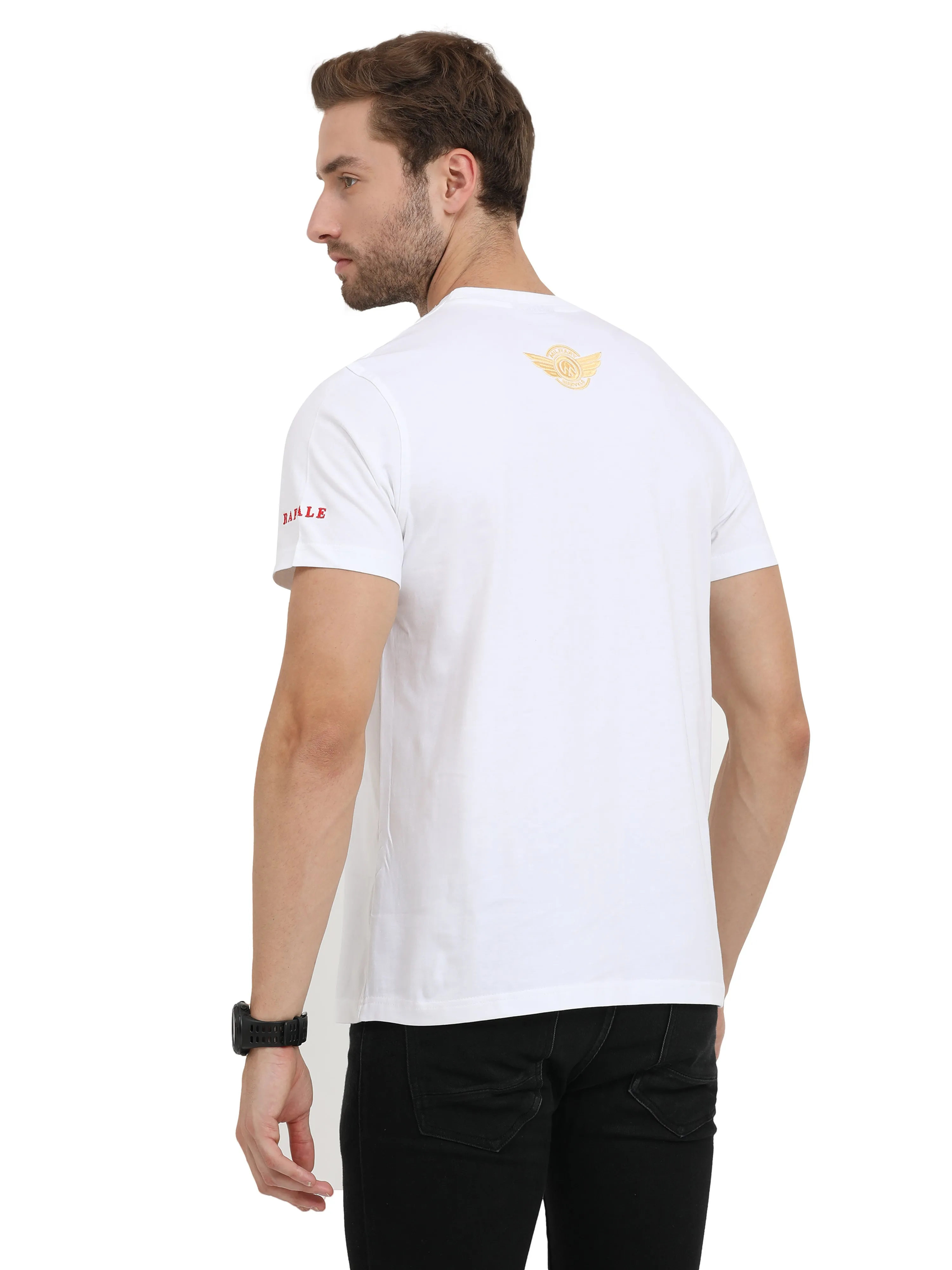 Rafale | White Round Neck T-shirt