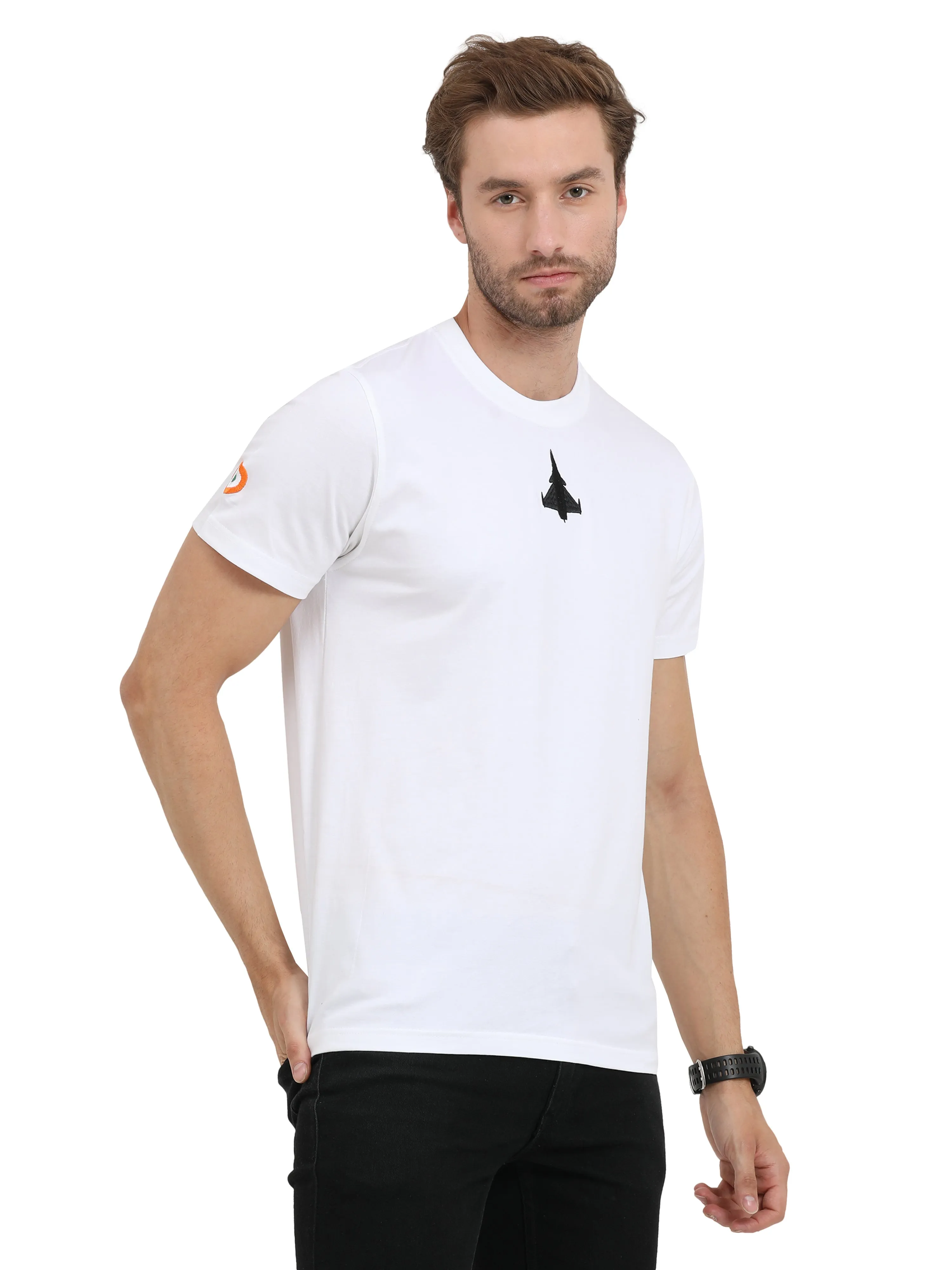 Rafale | White Round Neck T-shirt