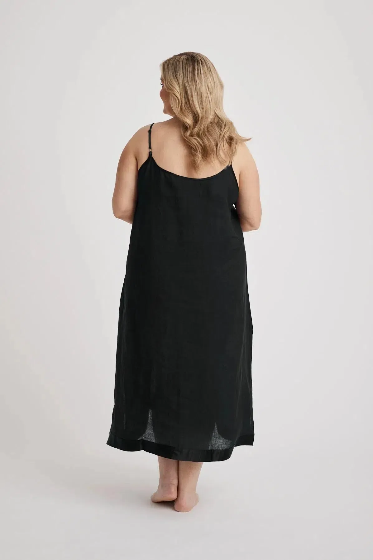 Renae - Slip Nightdress - Long - Black