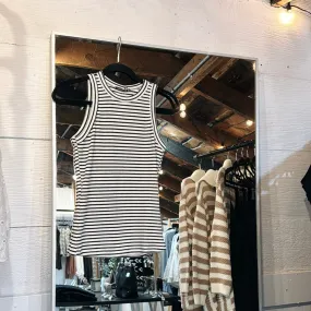 Ribbed BLK Stripe Tank