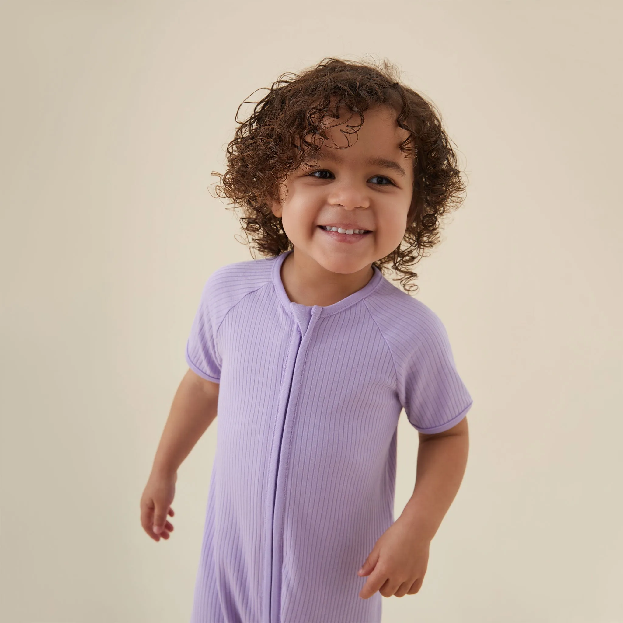 Ribbed Zip Summer Pajamas