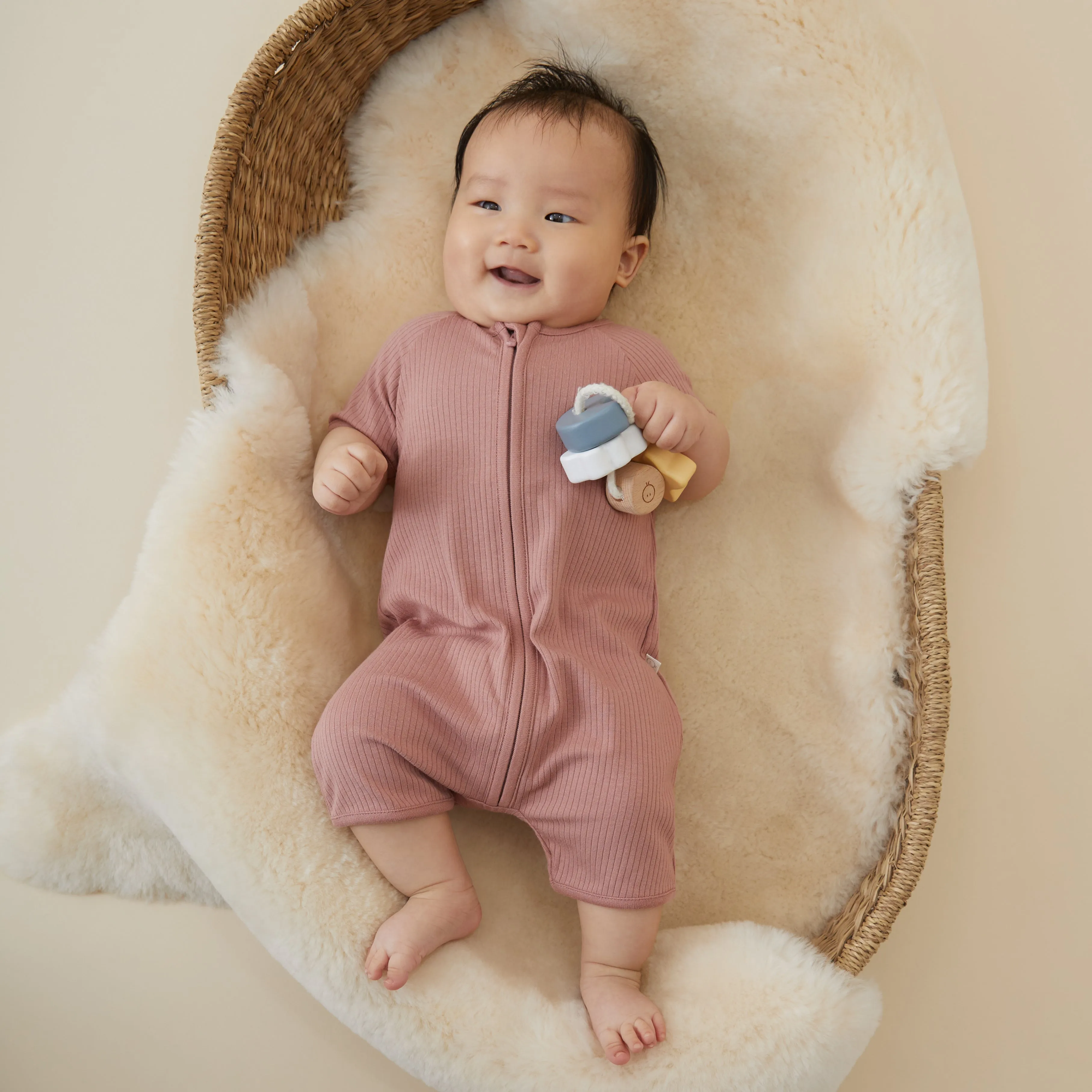Ribbed Zip Summer Pajamas