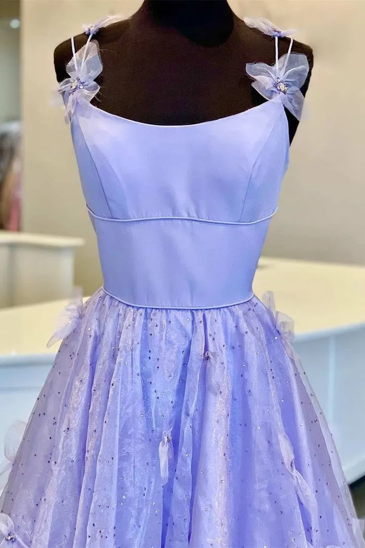 Sarahi |A Line Spaghetti Straps Organza Prom Dress