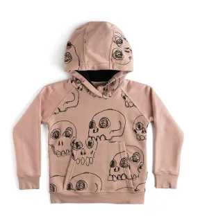 scribbled skulls hoodie