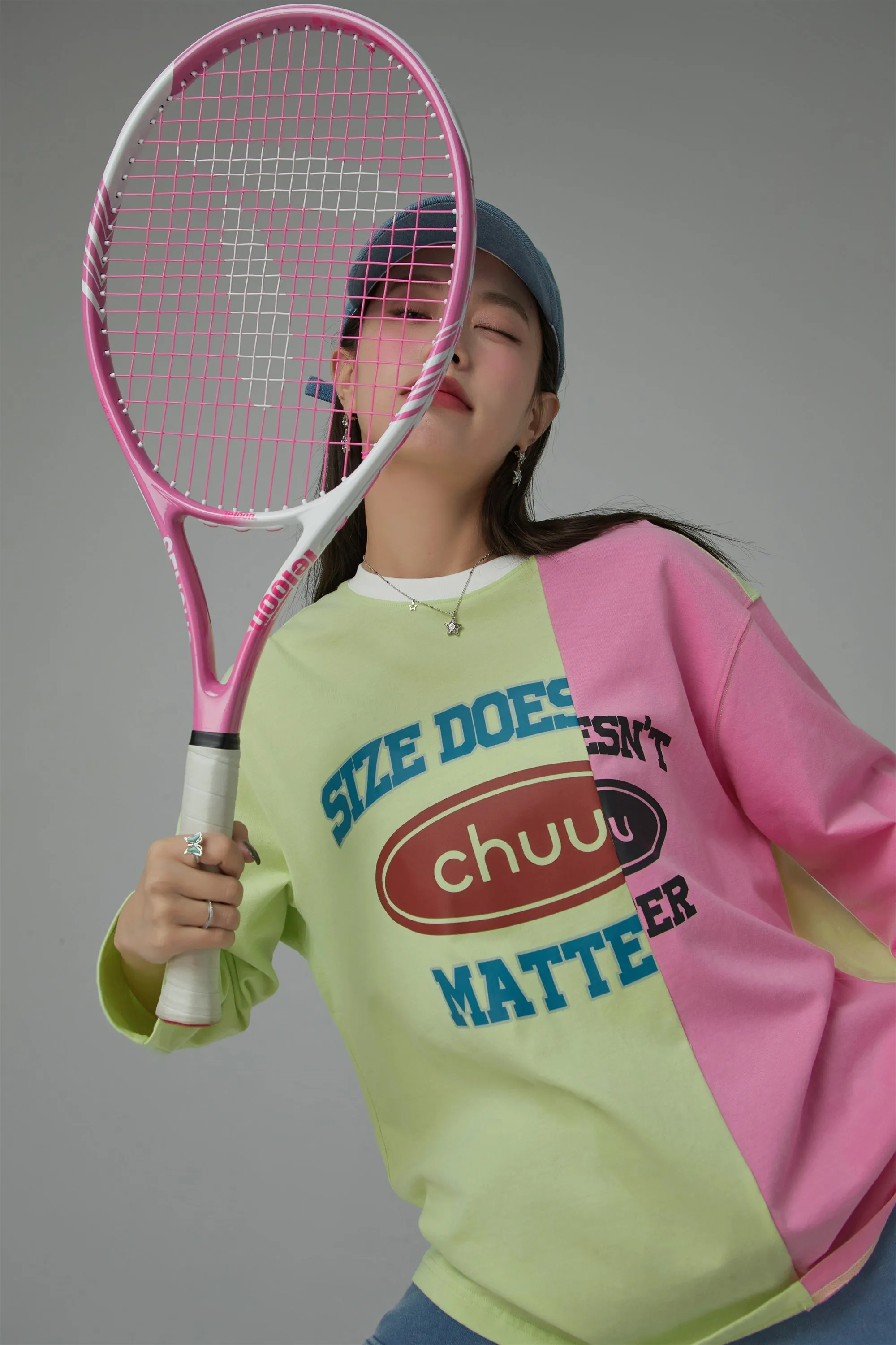 Size Doesnt Matter Two-Toned Loose Fit T-Shirt
