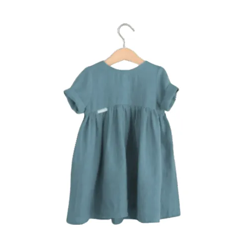 Sól Summer Pleated Girls Linen Dress