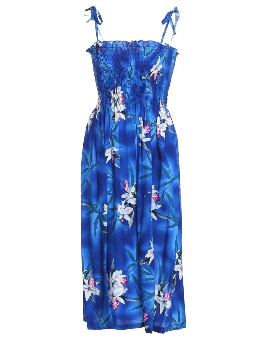 Smock Hawaiian Dress Midnight Orchid