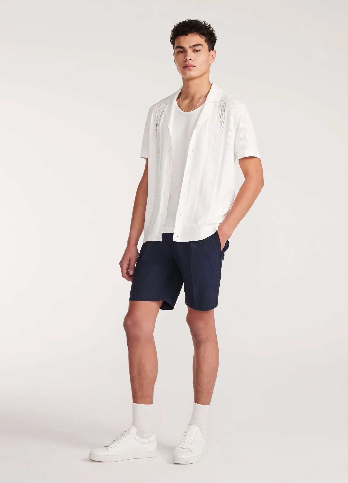 Soft Seersucker Shorts Navy