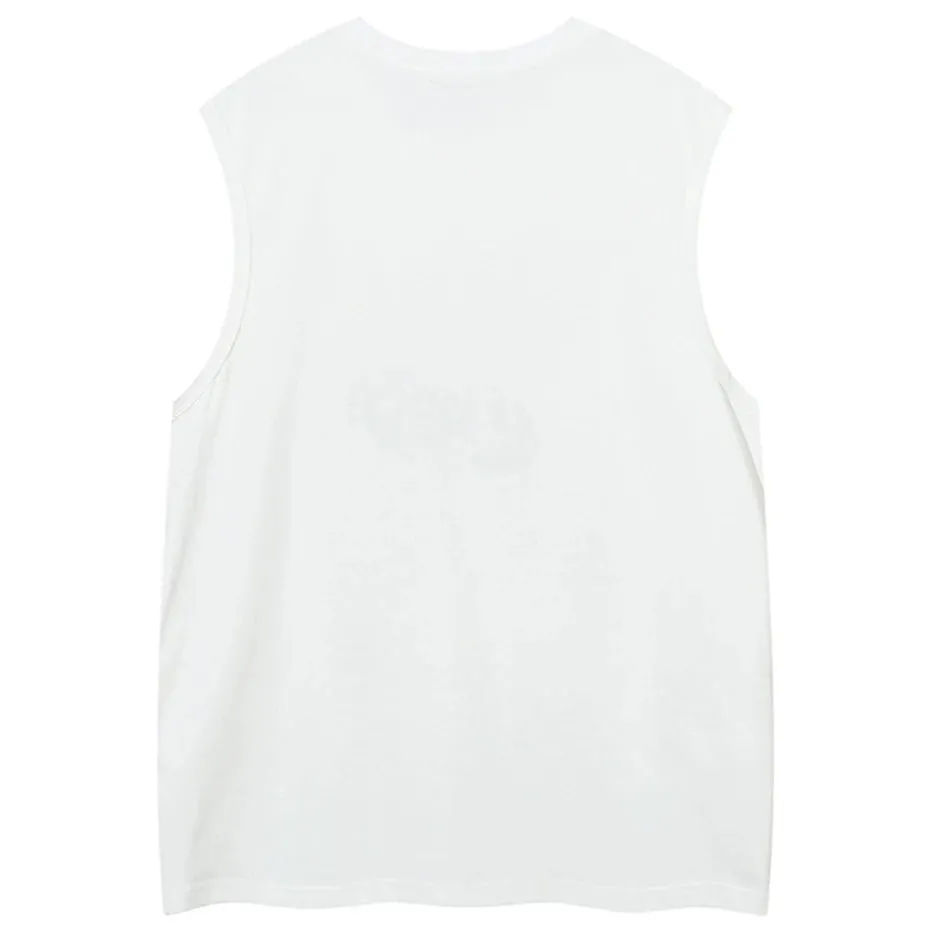 Style Oversized Tank Vest - Men's Star Patchwork Top, Y2K Fashion