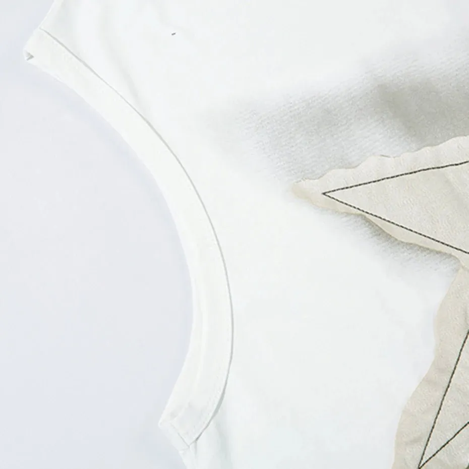 Style Oversized Tank Vest - Men's Star Patchwork Top, Y2K Fashion