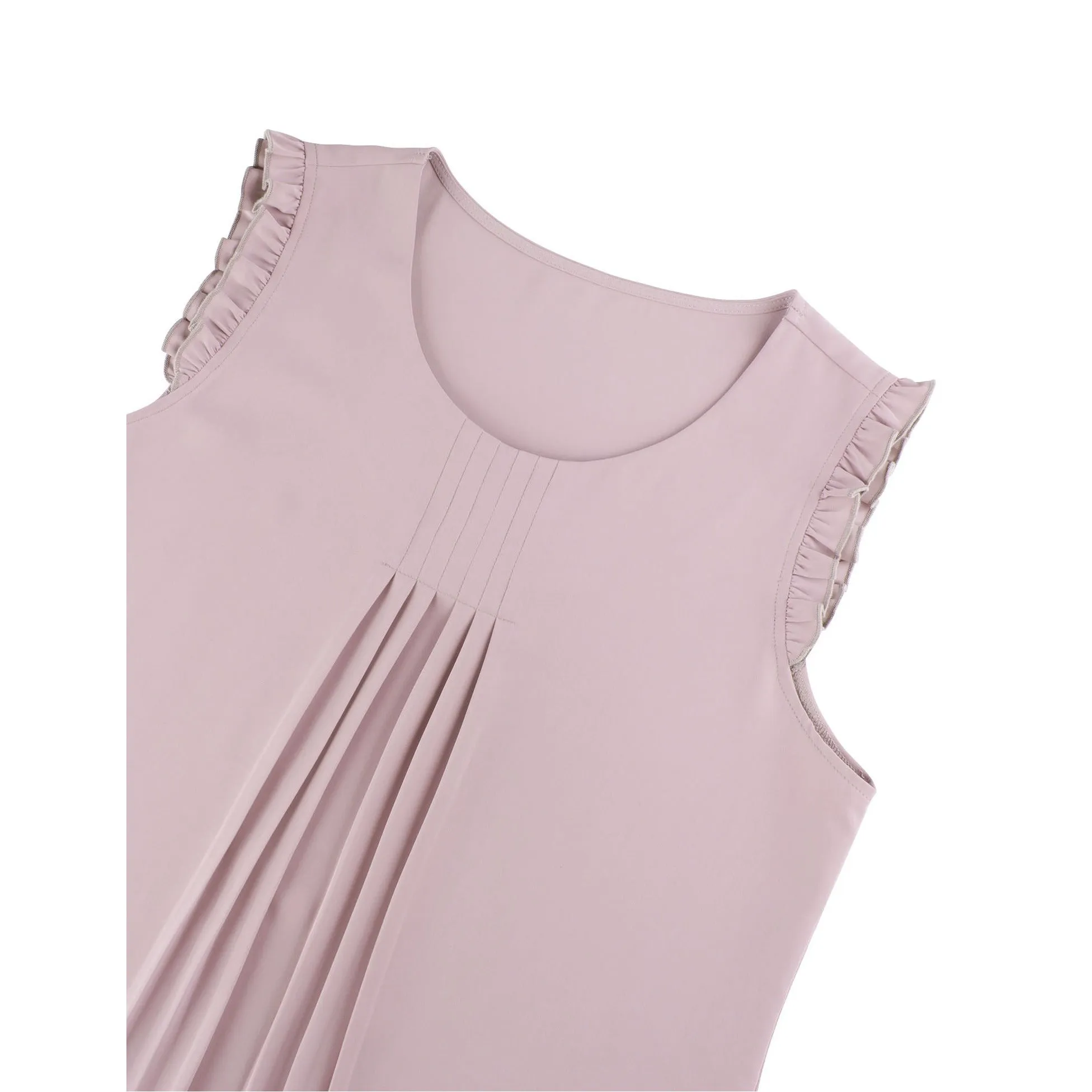 Summer Ruffle Trim Sleeveless Chiffon Blouses