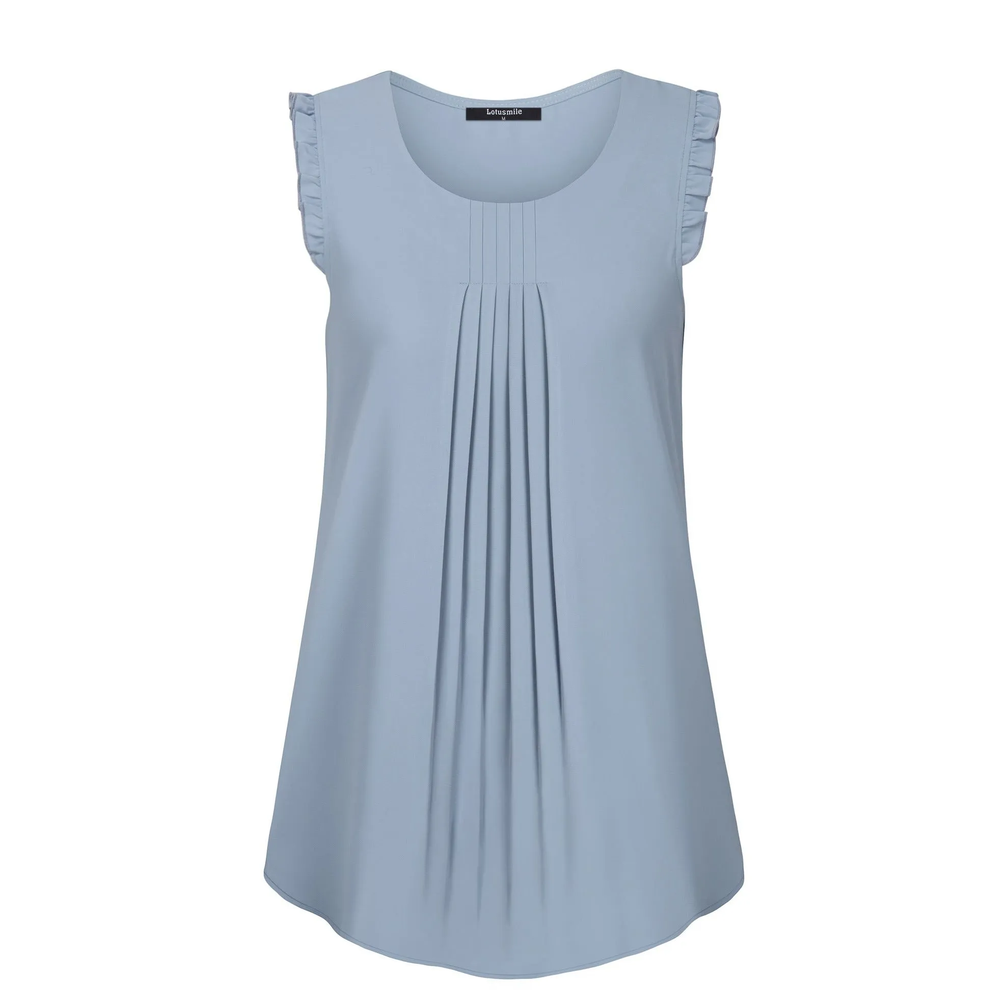 Summer Ruffle Trim Sleeveless Chiffon Blouses