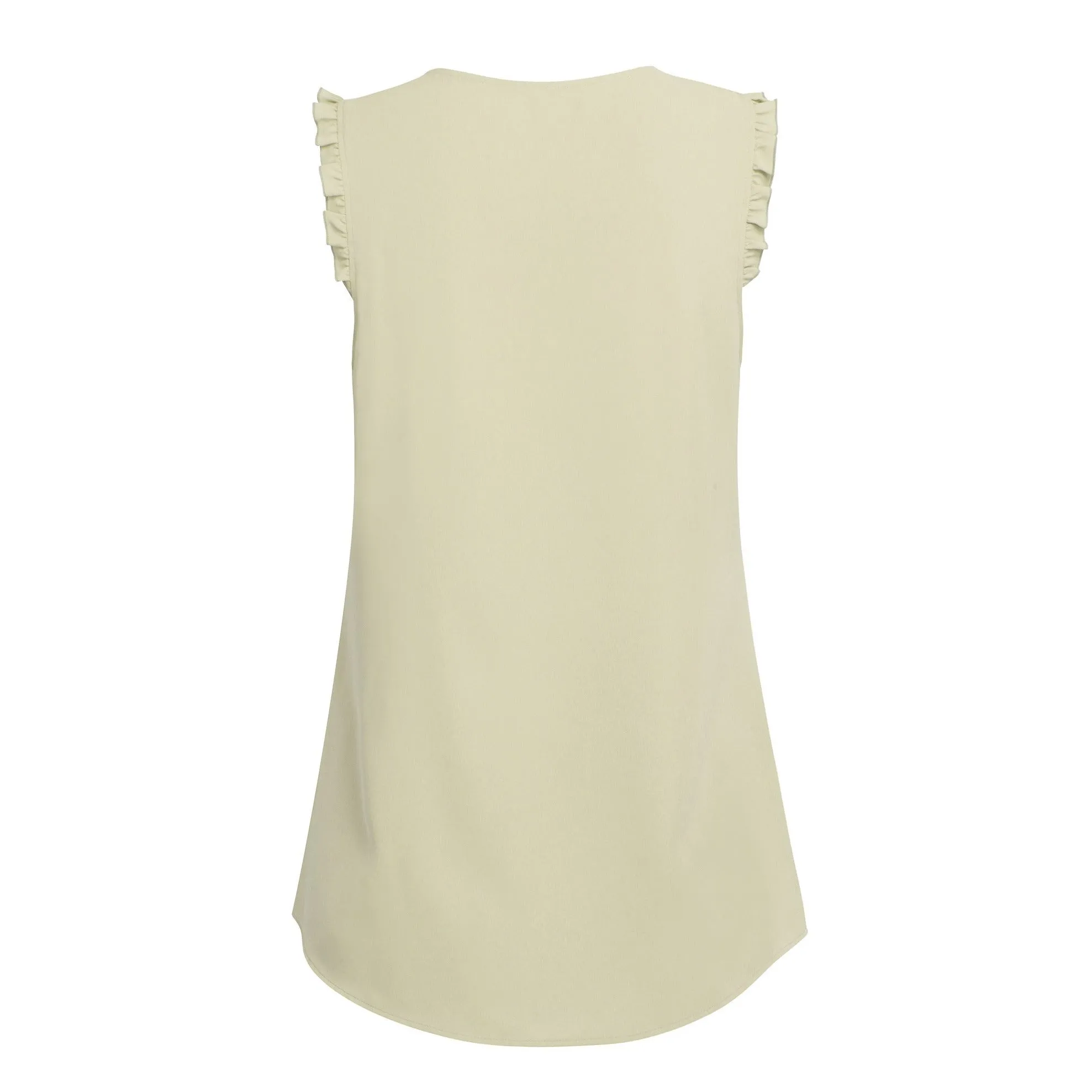 Summer Ruffle Trim Sleeveless Chiffon Blouses