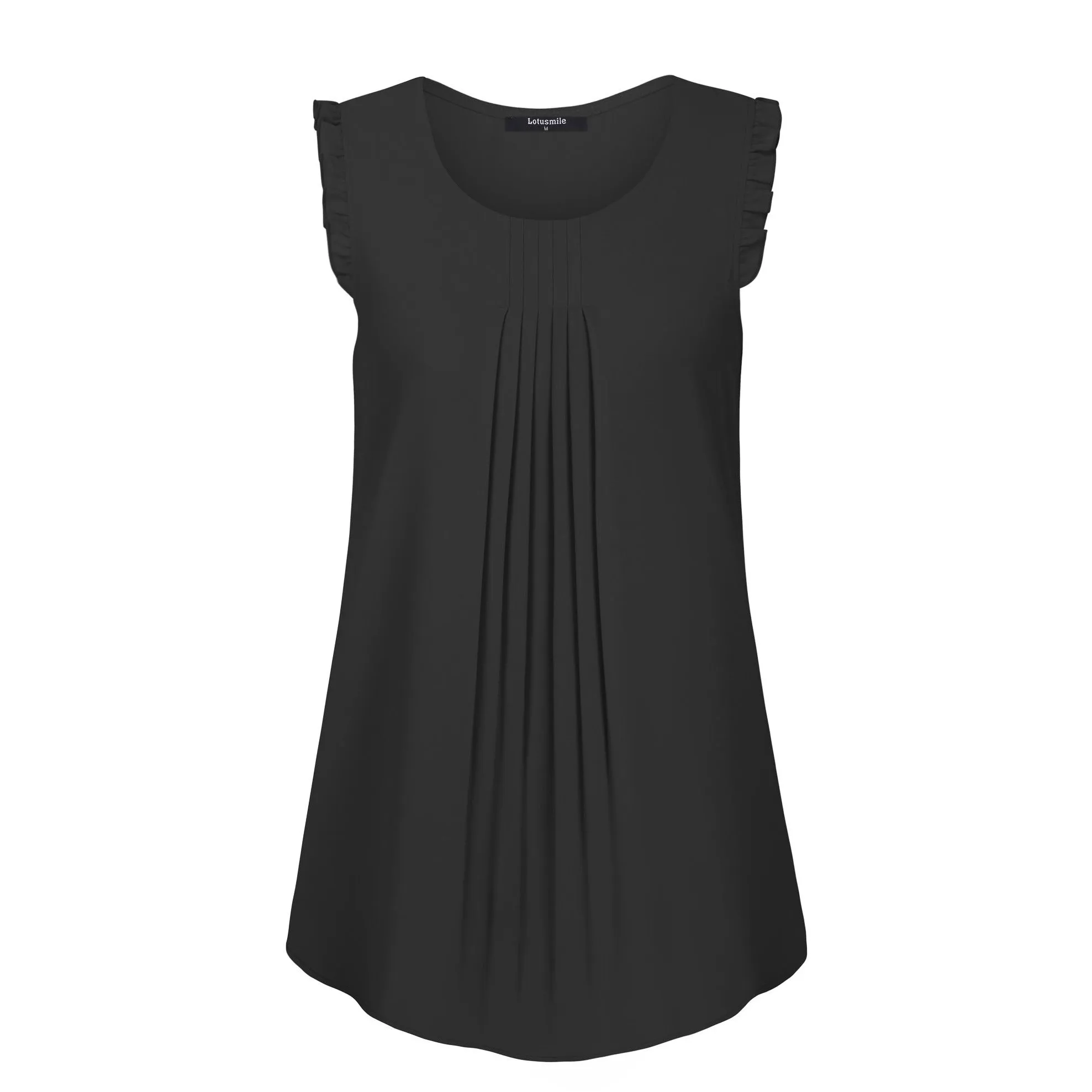 Summer Ruffle Trim Sleeveless Chiffon Blouses