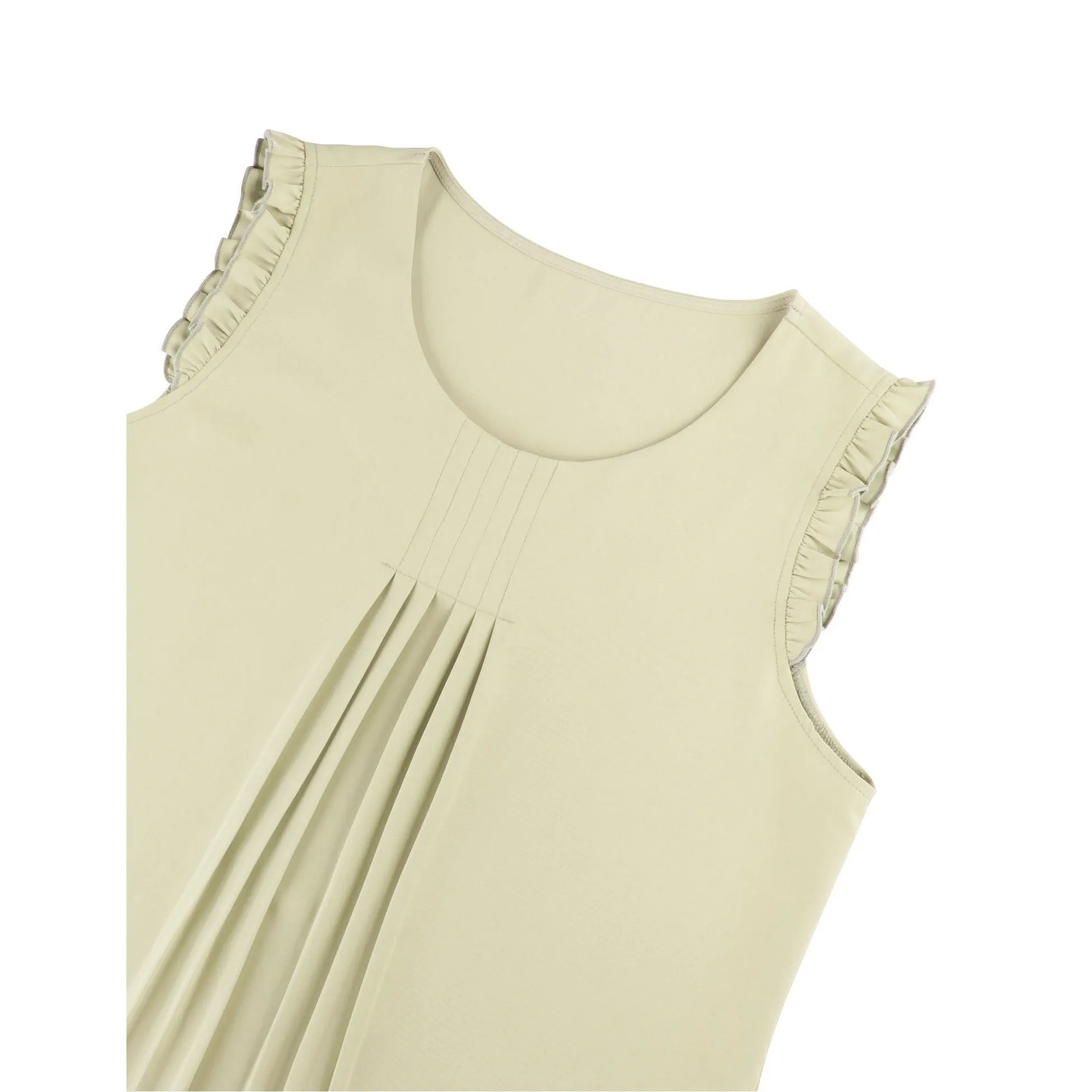 Summer Ruffle Trim Sleeveless Chiffon Blouses