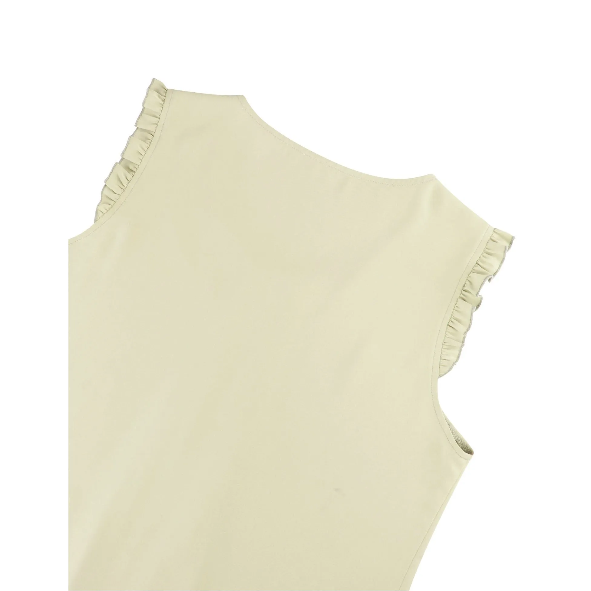 Summer Ruffle Trim Sleeveless Chiffon Blouses