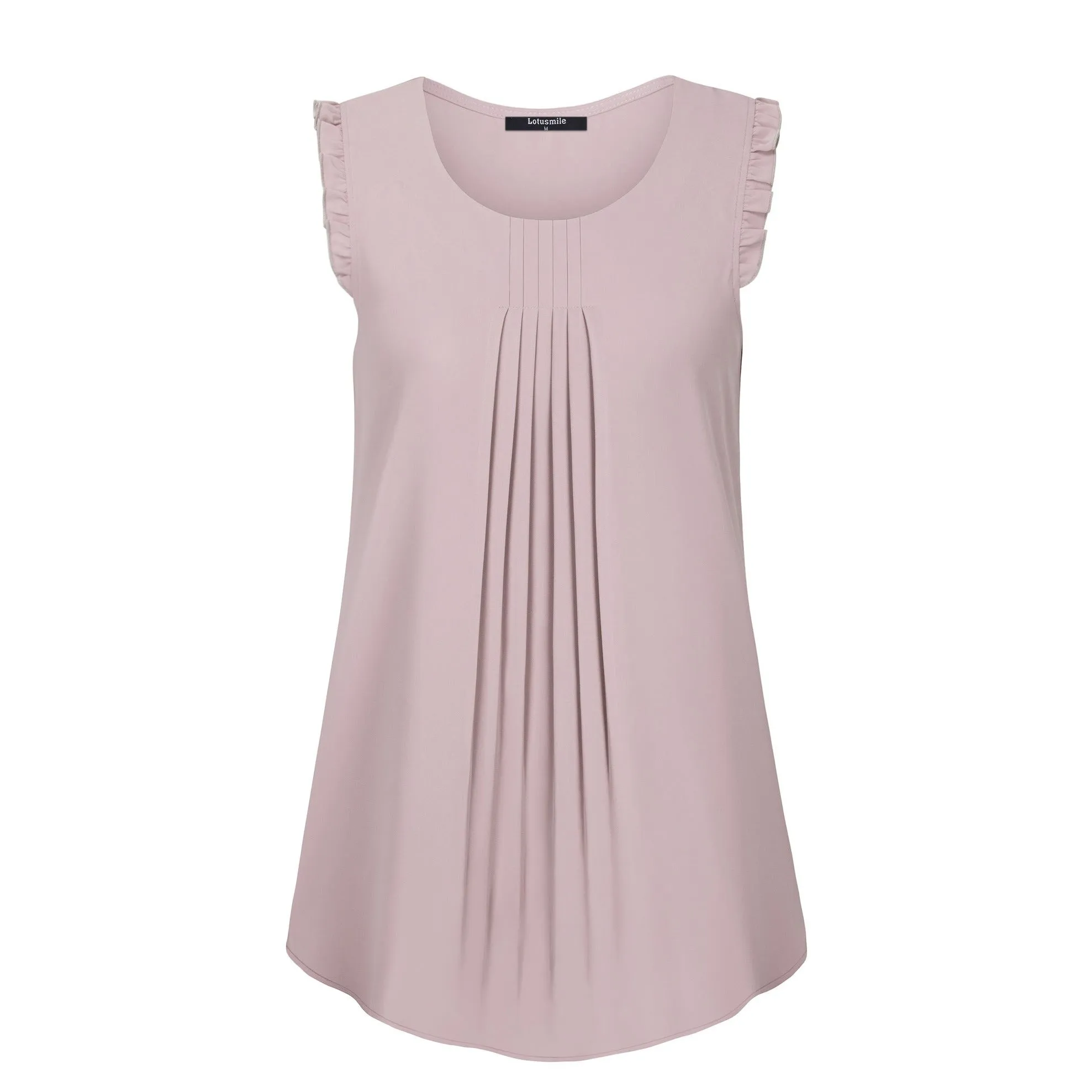 Summer Ruffle Trim Sleeveless Chiffon Blouses