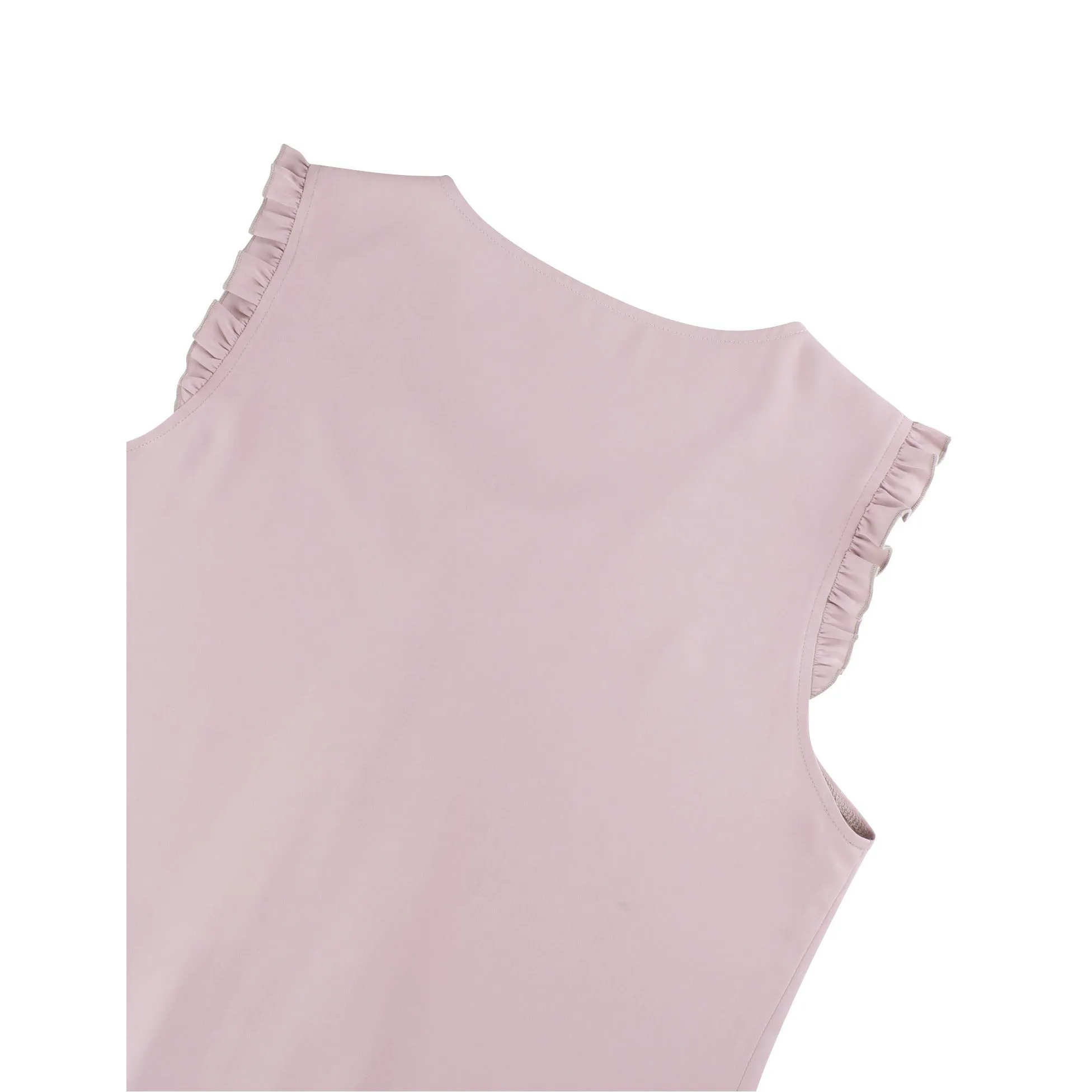 Summer Ruffle Trim Sleeveless Chiffon Blouses