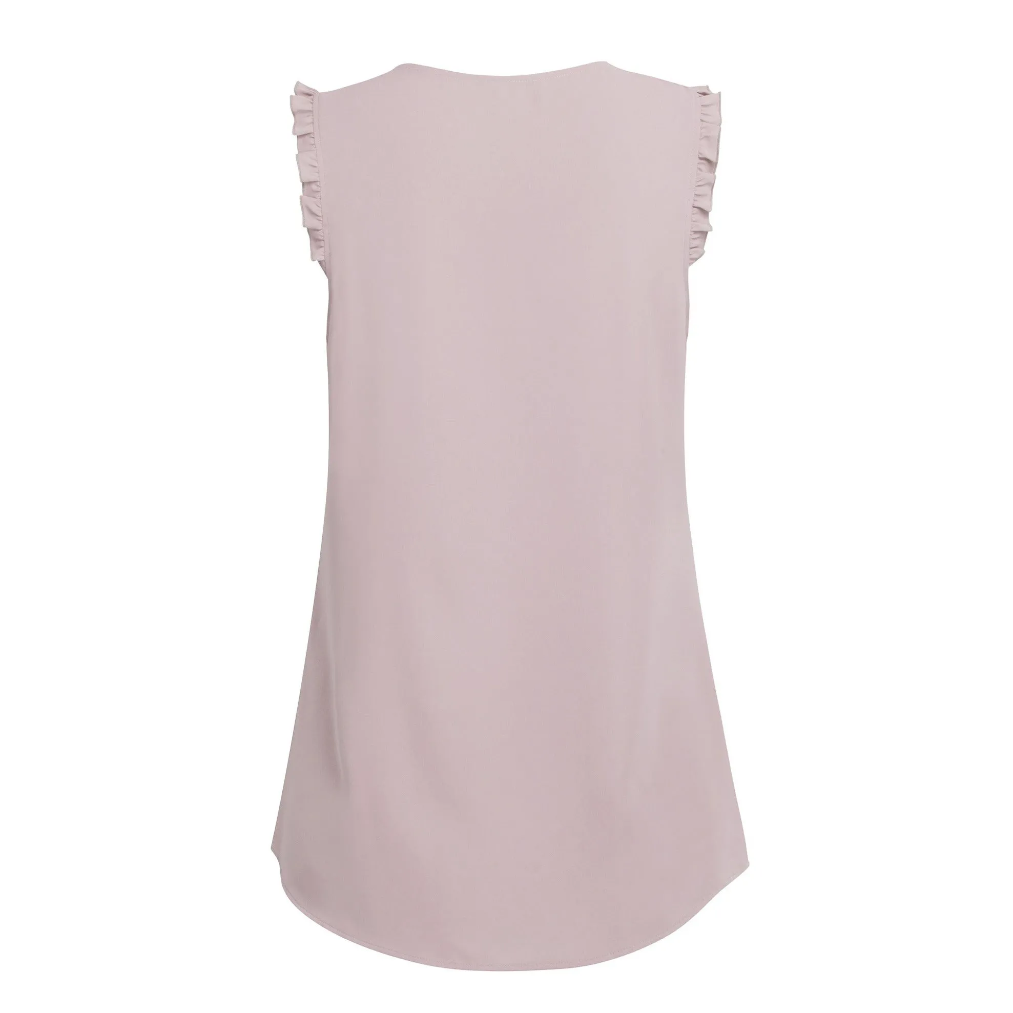 Summer Ruffle Trim Sleeveless Chiffon Blouses