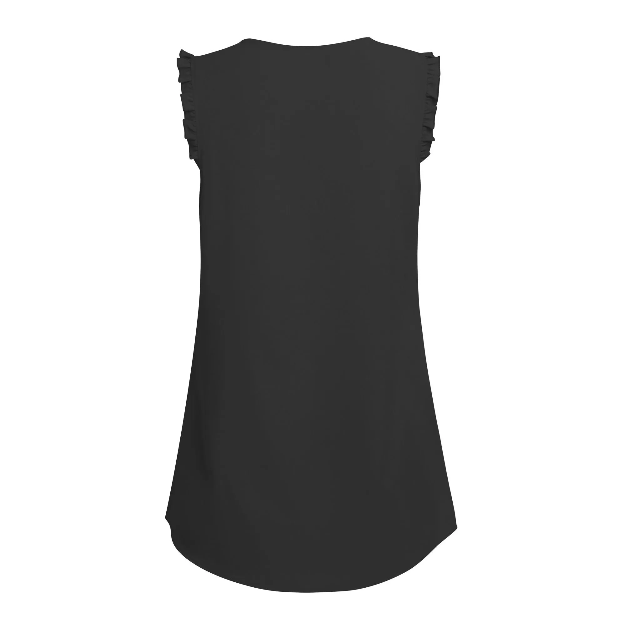 Summer Ruffle Trim Sleeveless Chiffon Blouses