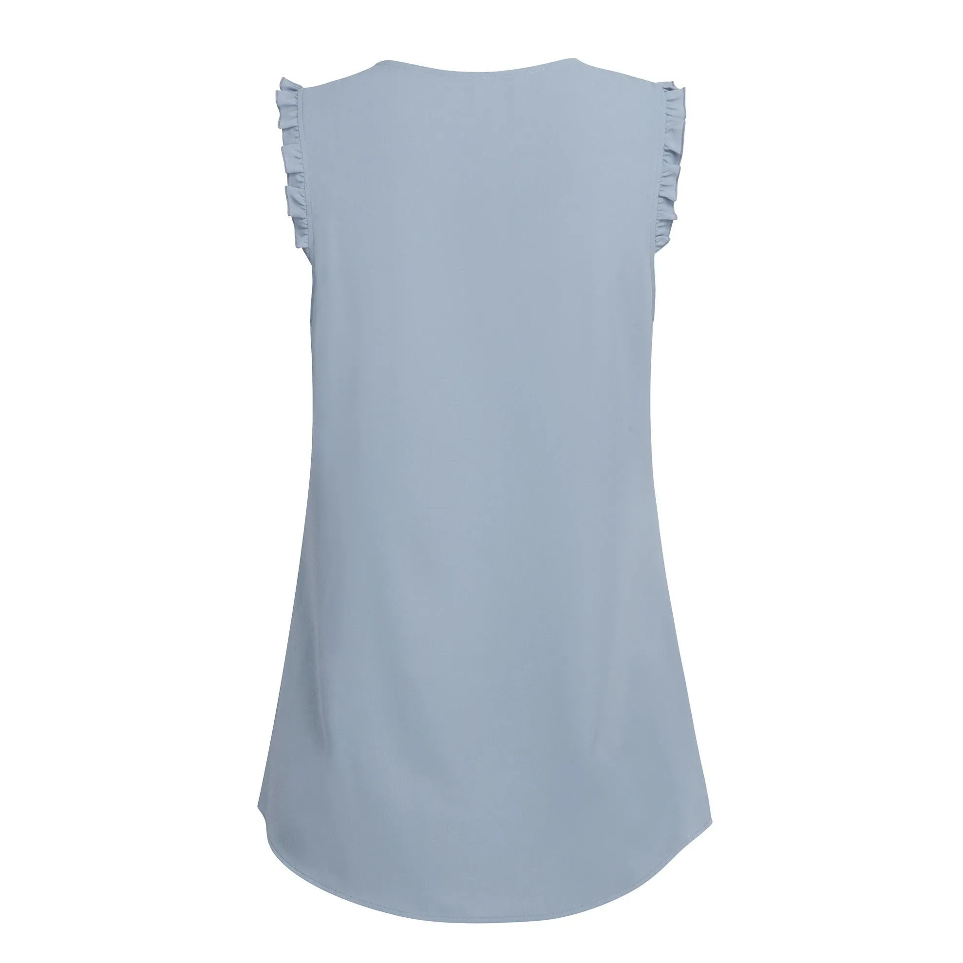 Summer Ruffle Trim Sleeveless Chiffon Blouses