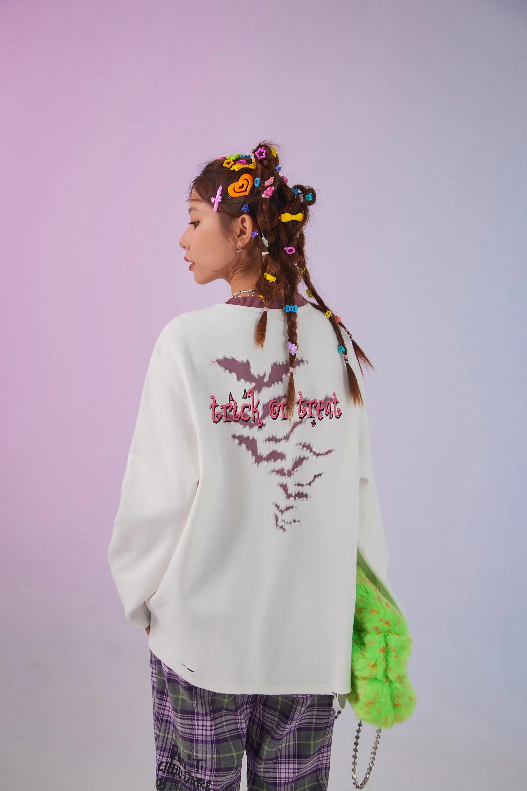 Trick Or Treat Slit Loose Fit T-Shirt
