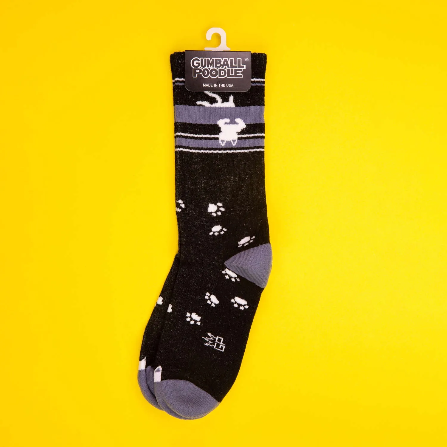 Upside-Down White Cat - Gym Crew Socks