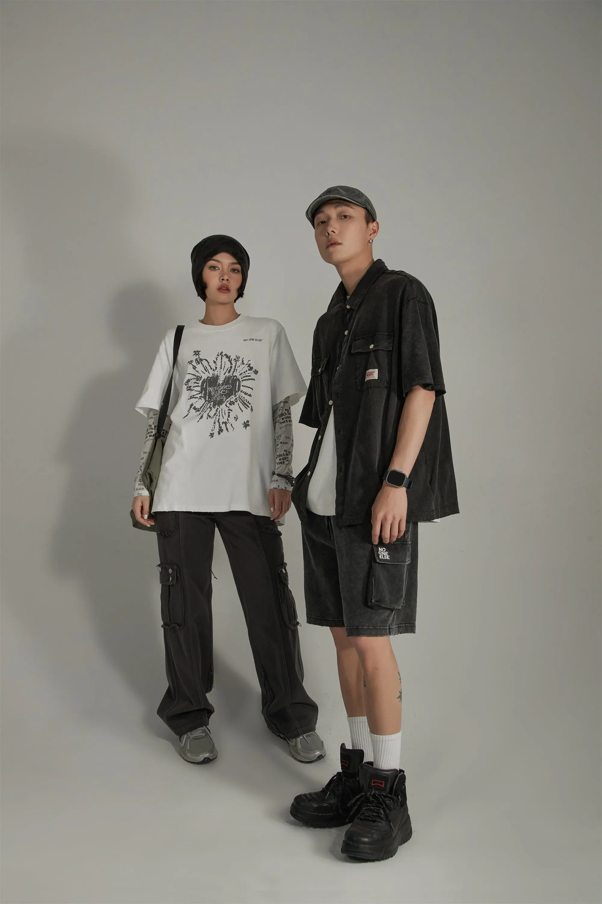 Vintage Heart Print Loose Fit T-Shirt